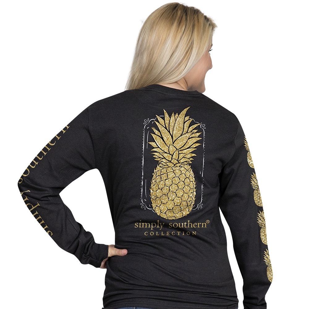 Simply Southern Black Shirt with Gold Logo